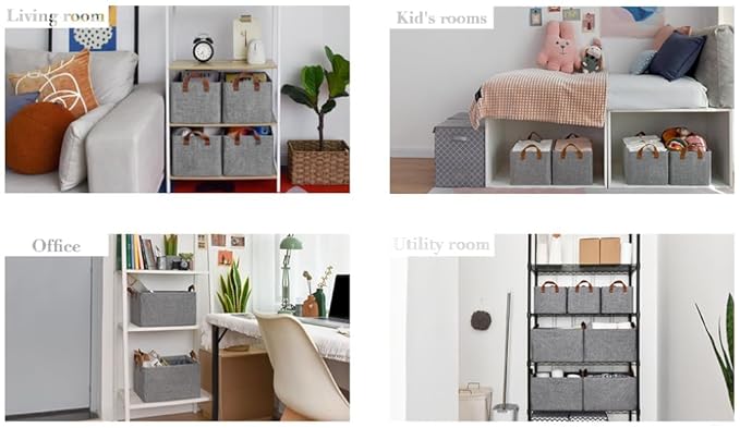 Folding Fabric Linen Storage Boxes Closet Organizer.