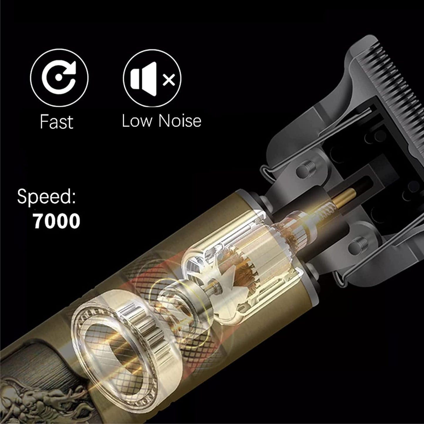 Hair Trimmer For Men Buddha Style Trimmer with Professional Hair Clipper and Adjustable Blade Clipper(Golden).