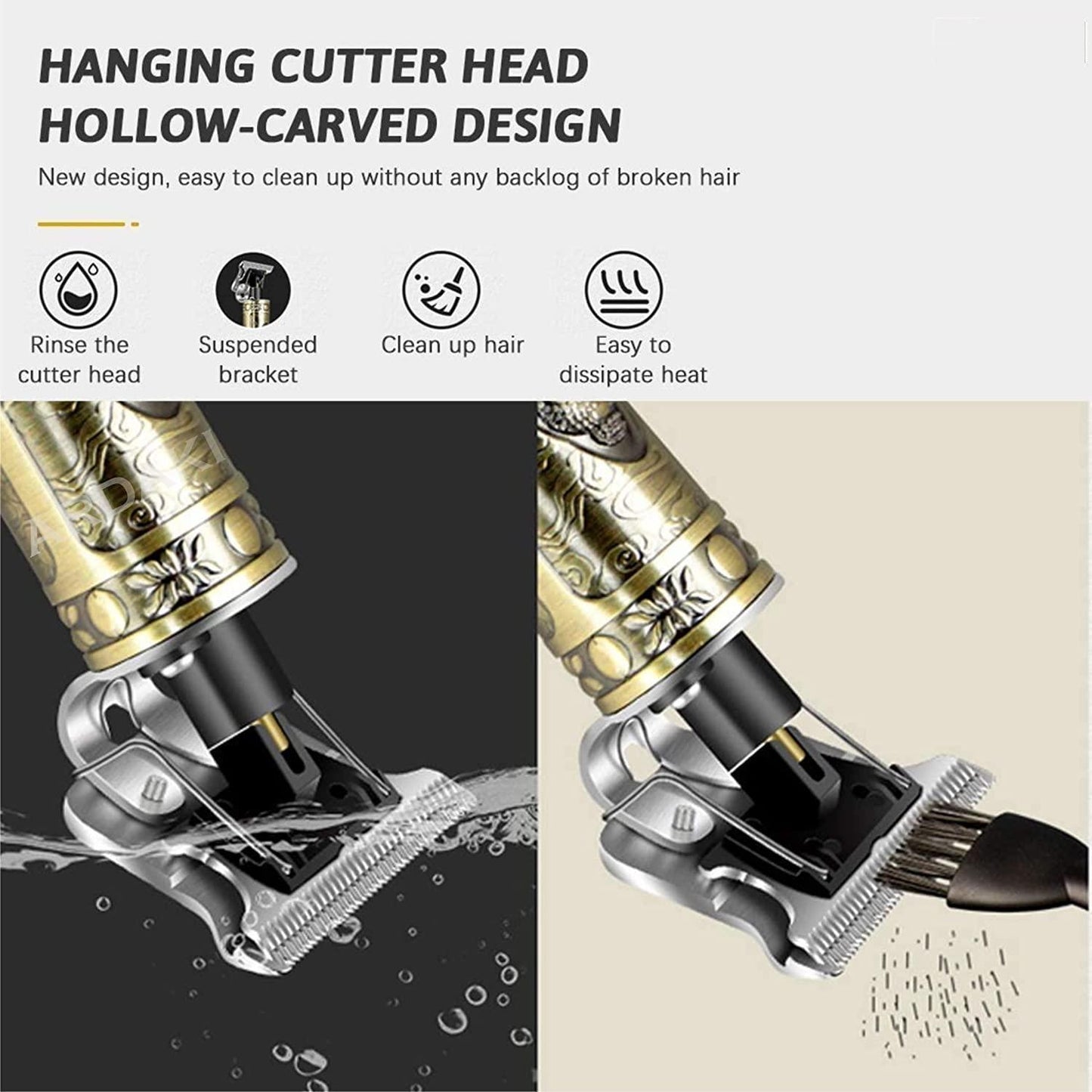Hair Trimmer For Men Buddha Style Trimmer with Professional Hair Clipper and Adjustable Blade Clipper(Golden).