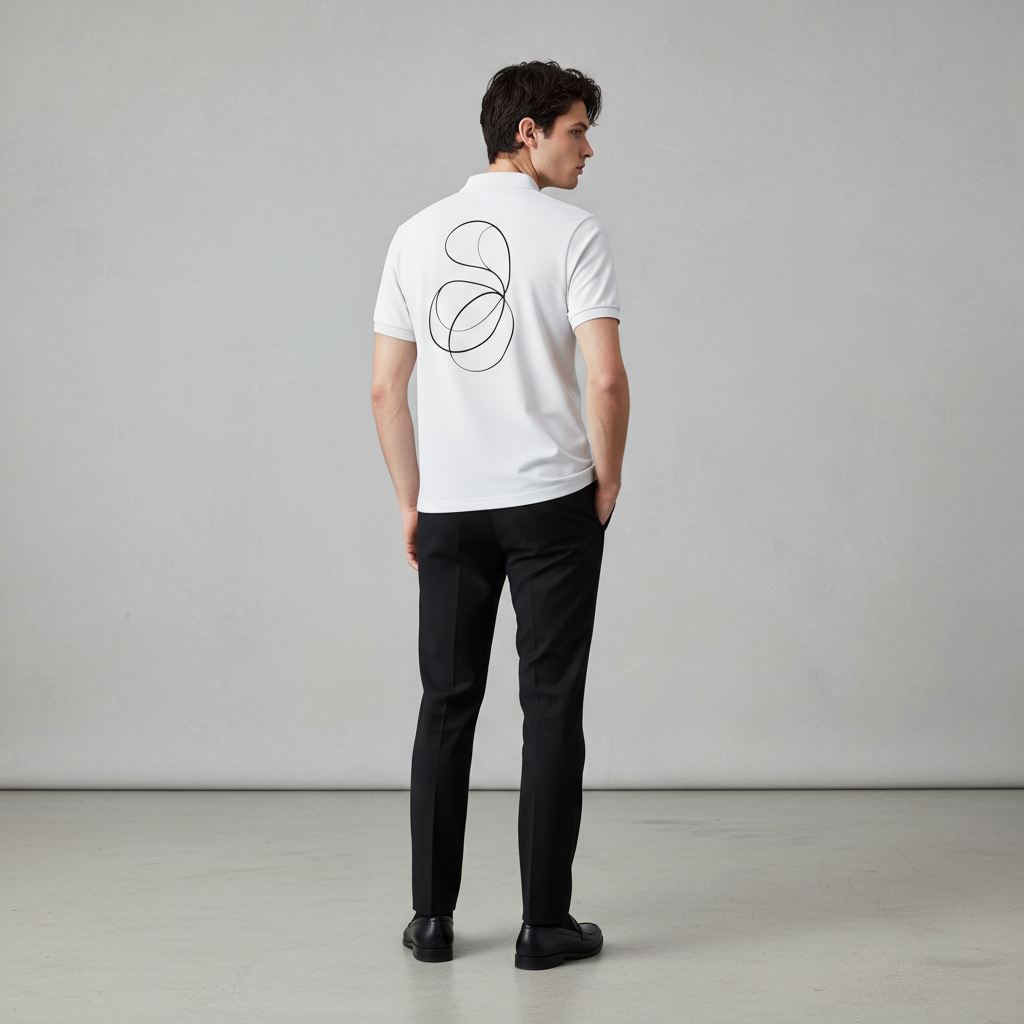 Arbins Luxury White Matte Polo T-Shirt