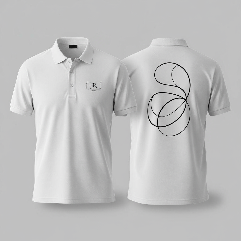 Arbins Luxury White Matte Polo T-Shirt