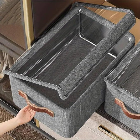 Folding Fabric Linen Storage Boxes Closet Organizer.