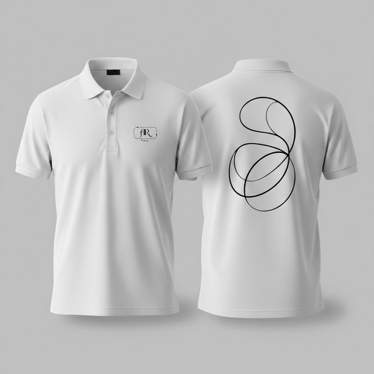Arbins Luxury White Matte Polo T-Shirt